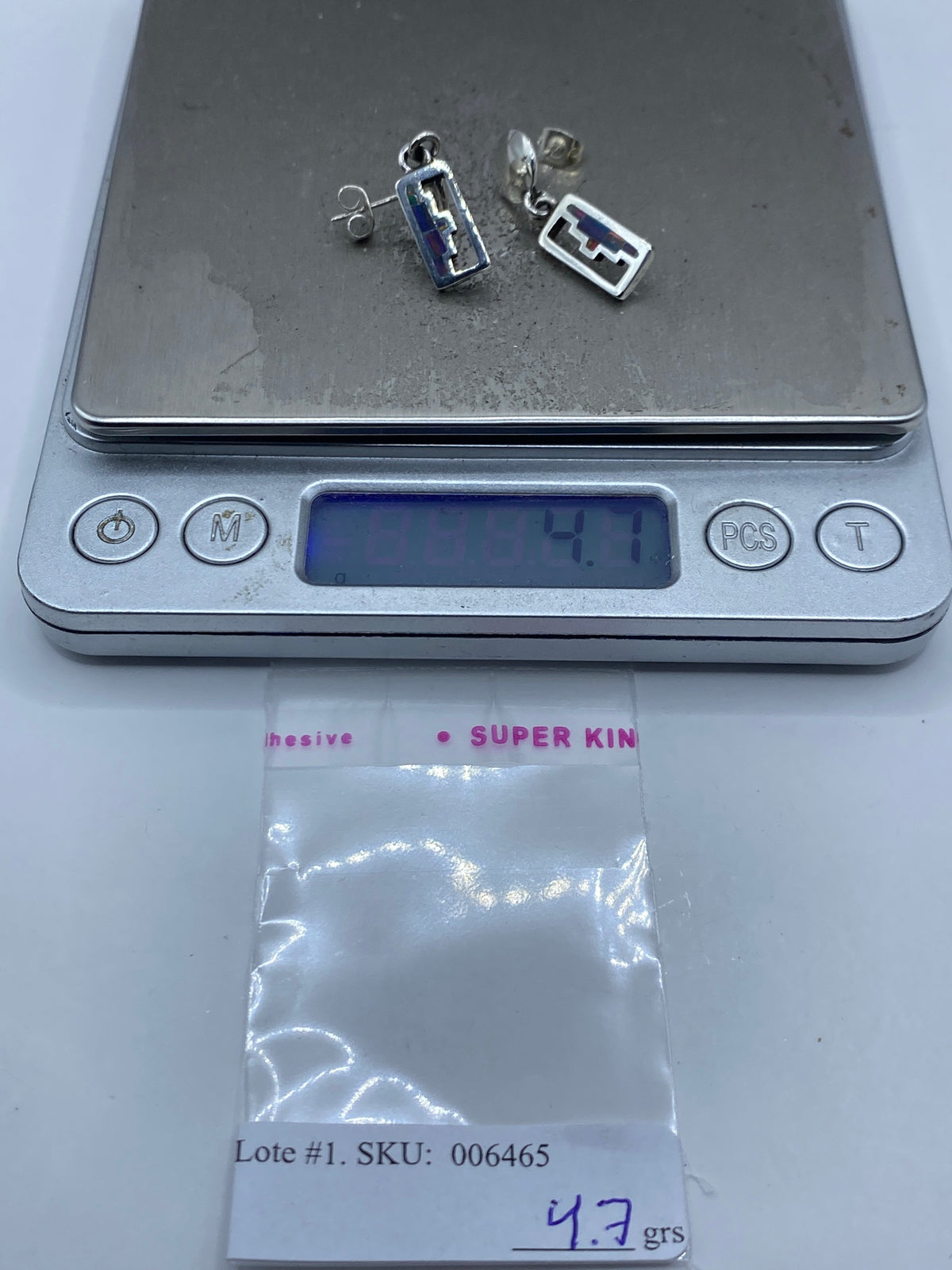 Aretes de Plata Ópalo de Fuego Azul — Taxco 950 — foto 6