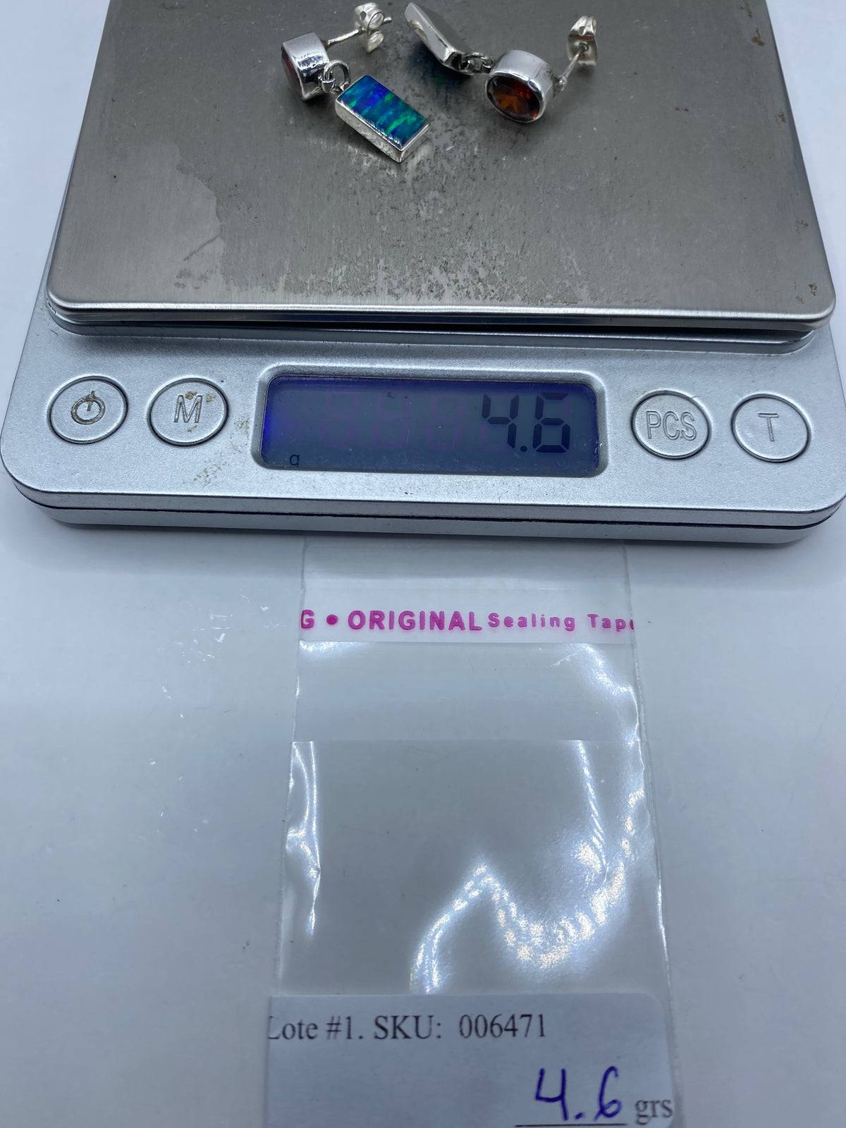 Aretes de Plata con Ópalo de Fuego — Taxco 950 — foto 6