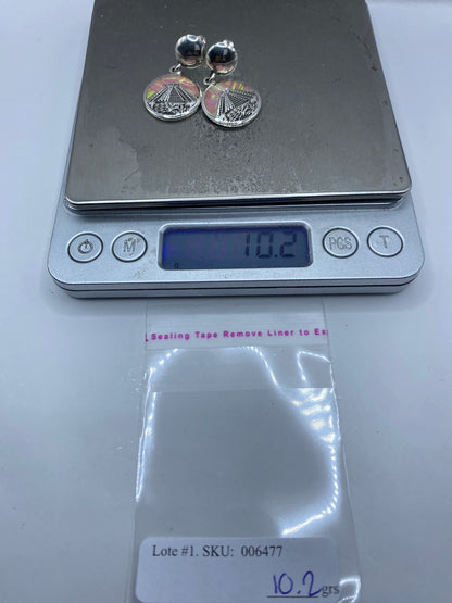 Aretes Plata 950 Pirámide Chichén Itzá con Ópalo Rosa — foto 6