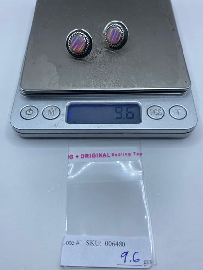 Aretes de Plata Ópalo de Fuego Morado — Taxco 950 — foto 6