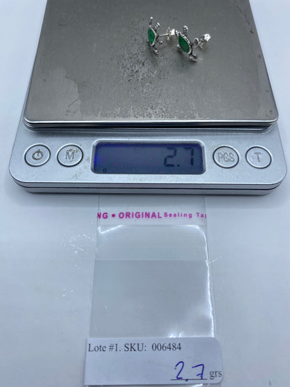 Aretes Plata 950 Ópalo de Fuego Verde Limón — foto 6