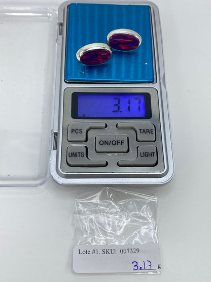 Aretes de Plata con Ópalo de Fuego Lavanda — foto 6