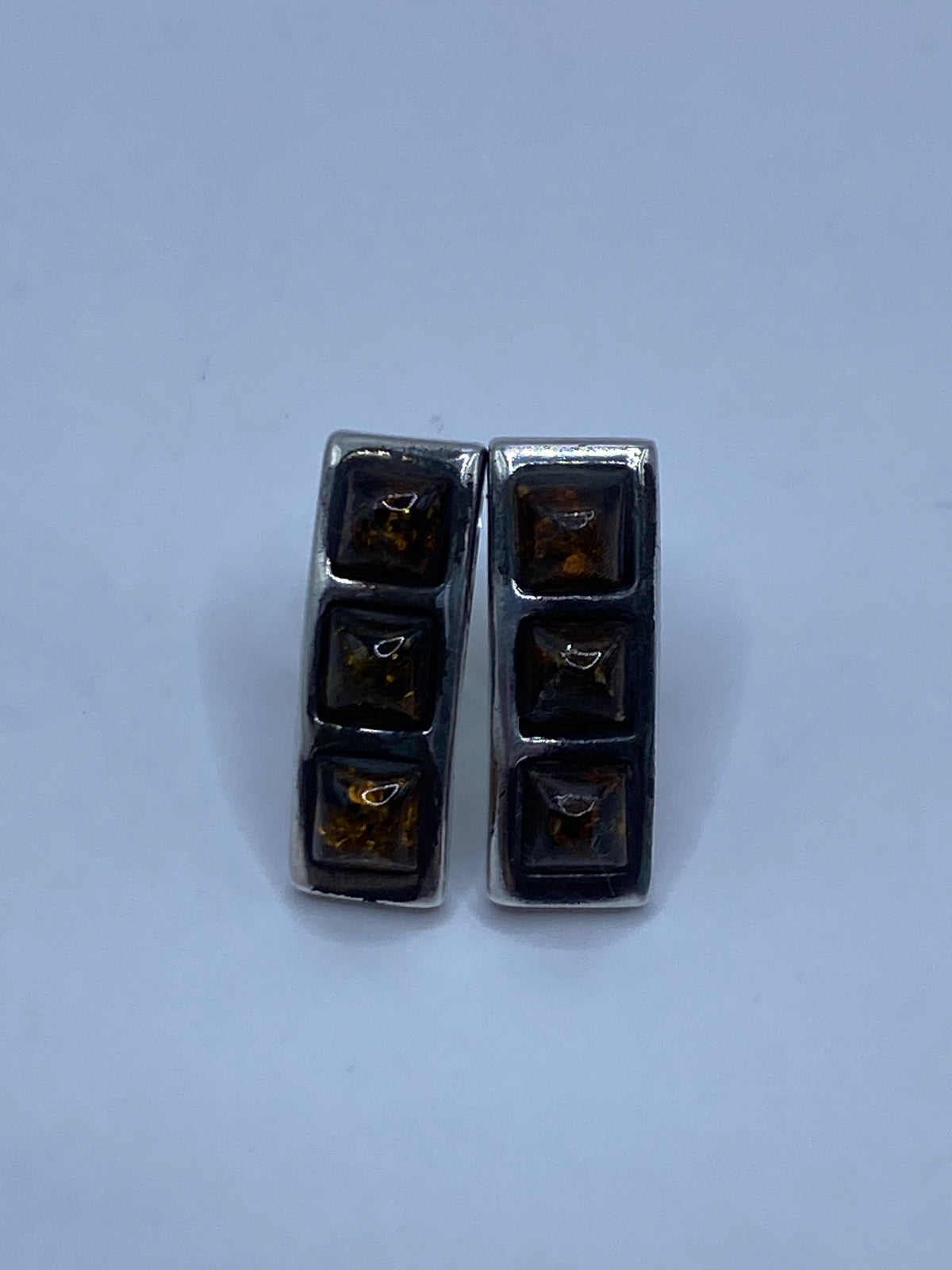 Aretes de Plata con Ámbar — Diseño Minimalista Taxco — foto 5