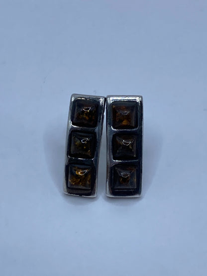 Aretes de Plata con Ámbar — Diseño Minimalista Taxco — foto 5