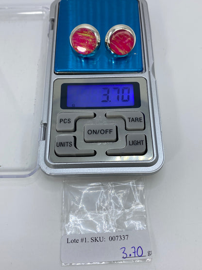 Aretes de Plata con Opalo de Fuego Rosa — Taxco 925 — foto 6