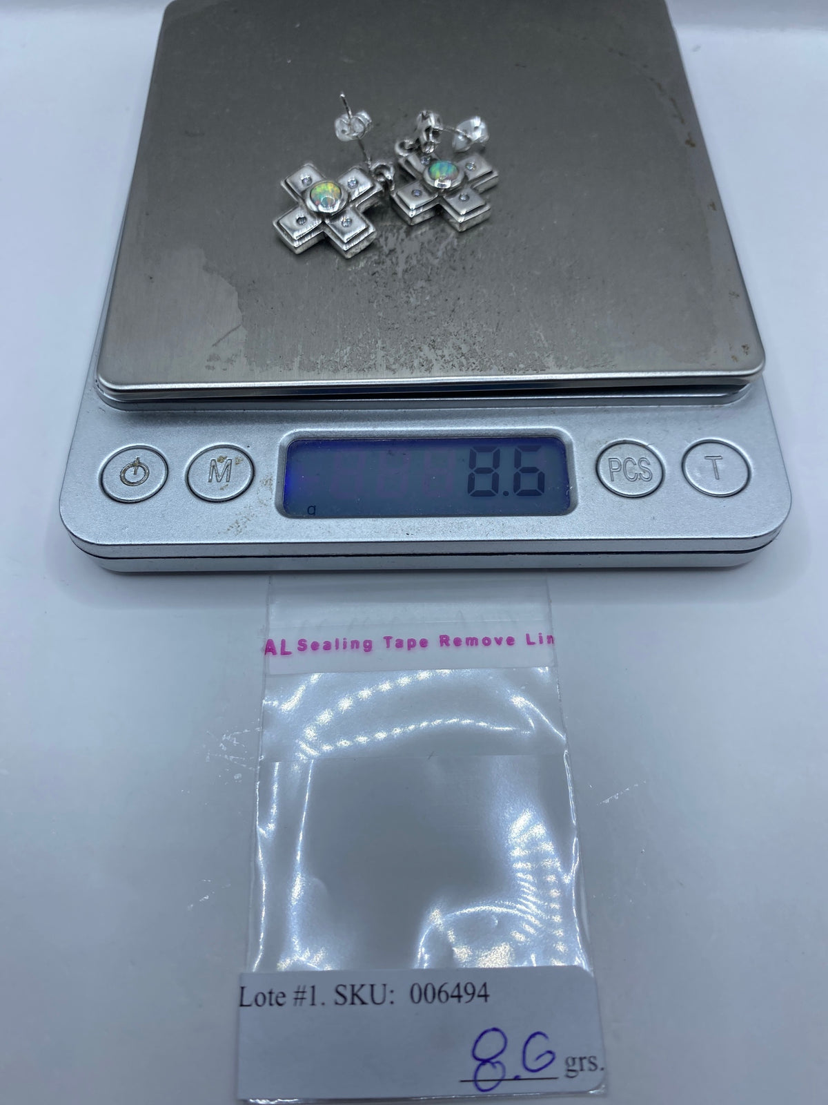 Aretes de Plata Ópalo de Fuego — Cruz de Taxco — foto 6