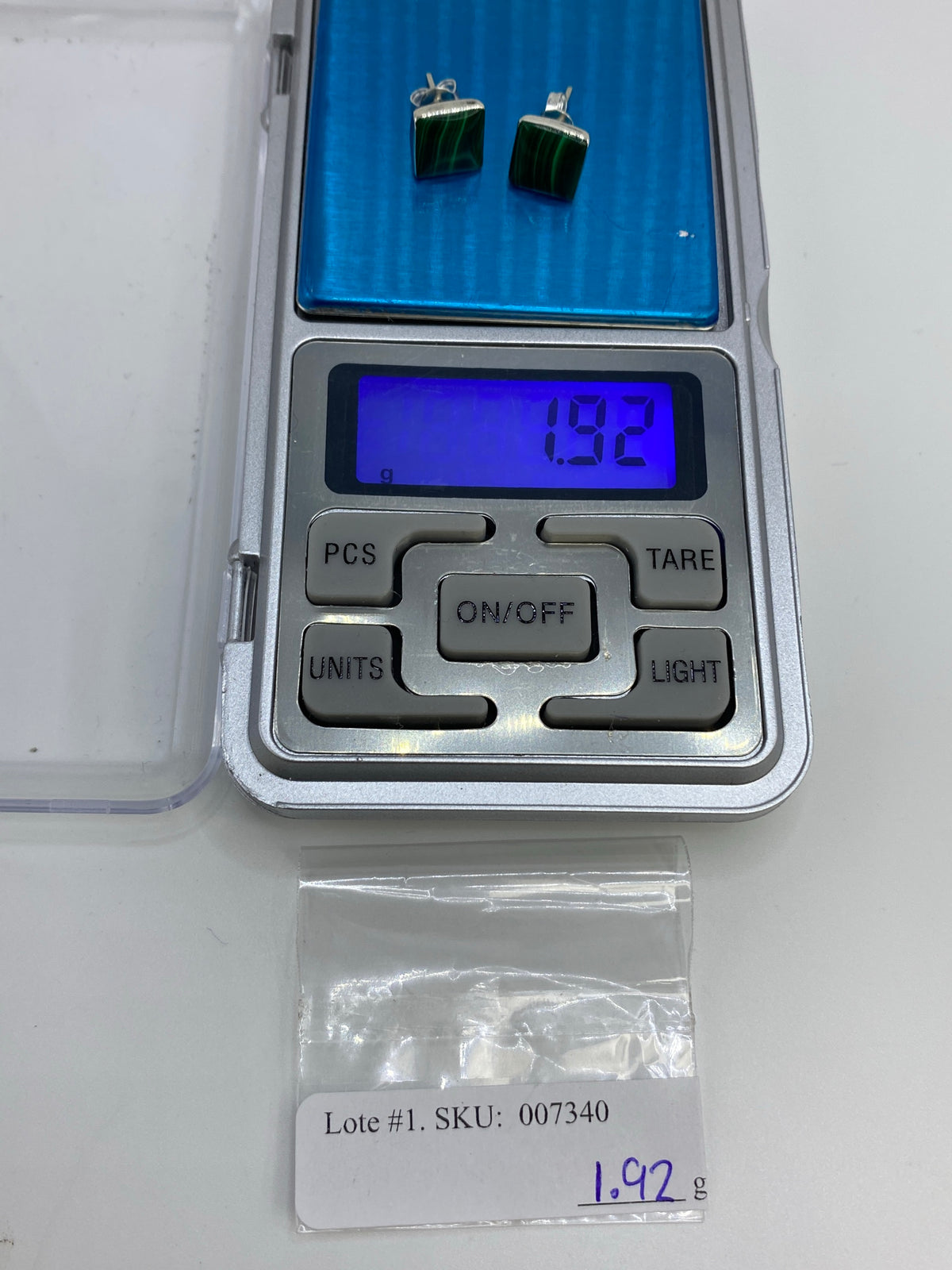 Aretes de Plata 950 con Malaquita Verde — Taxco — foto 6