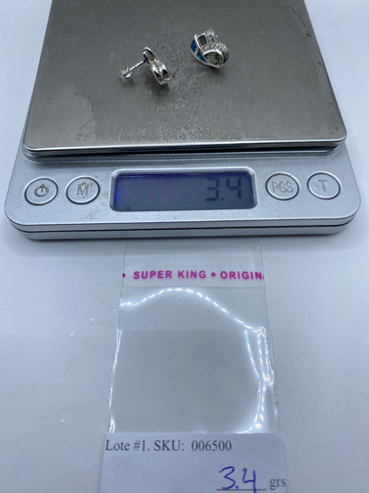 Aretes Plata Ópalo de Fuego Azul — Taxco 925 — foto 6