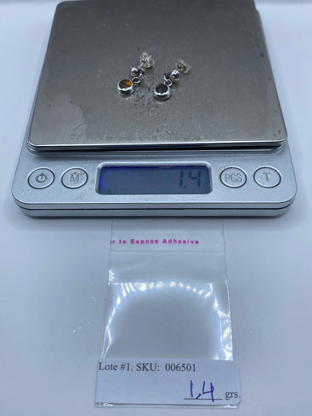 Aretes Plata Ópalo de Fuego — Engaste a Mano Taxco — foto 6
