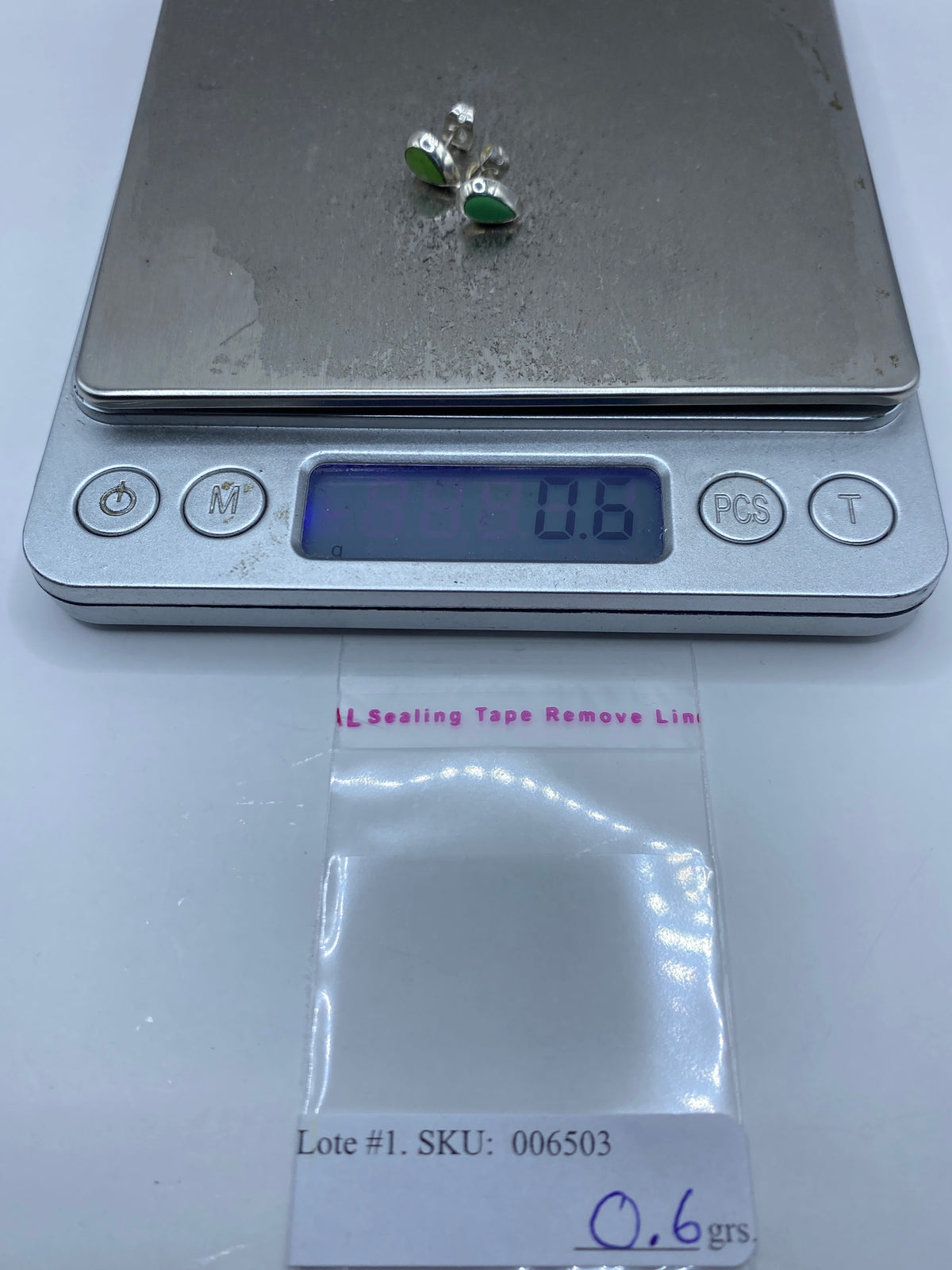 Aretes de Plata con Piedra Verde — Taxco 925 — foto 6