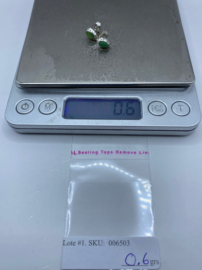 Aretes de Plata con Piedra Verde — Taxco 925 — foto 6