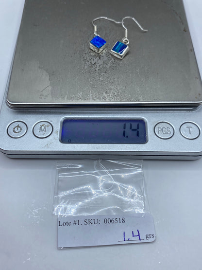 Aretes de Plata Ópalo de Fuego Azul — Taxco 925 — foto 6