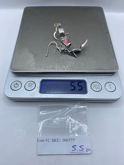 Aretes de Plata con Coral Rosa — Taxco 925 — foto 6
