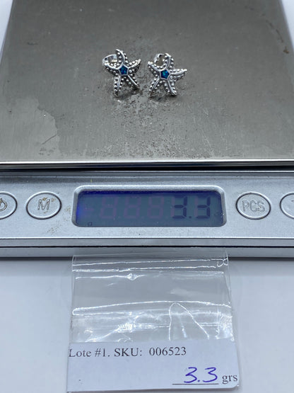 Aretes Plata con Ópalo de Fuego Azul — Taxco 925 — foto 6
