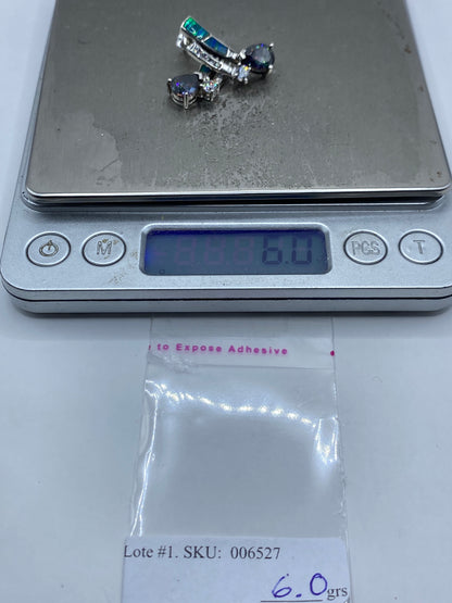 Aretes de Plata con Ópalo de Fuego Azul — Taxco 925 — foto 6
