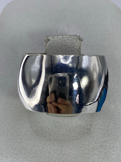 Anillo de plata 925 pulido, talla 6, visto desde arriba con brillo de alto pulido