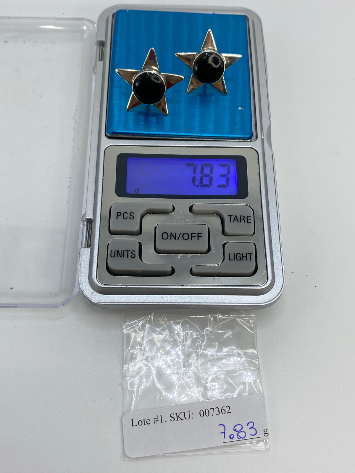 Aretes Estrella Plata con Ónix Negro — Taxco 925 — foto 6