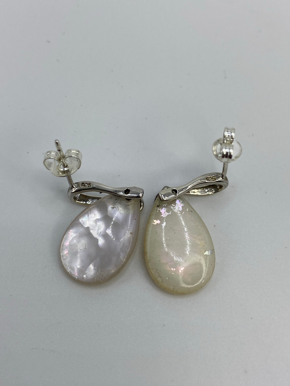 Aretes Plata 925 con Madre Perla Blanca — Taxco — foto 5