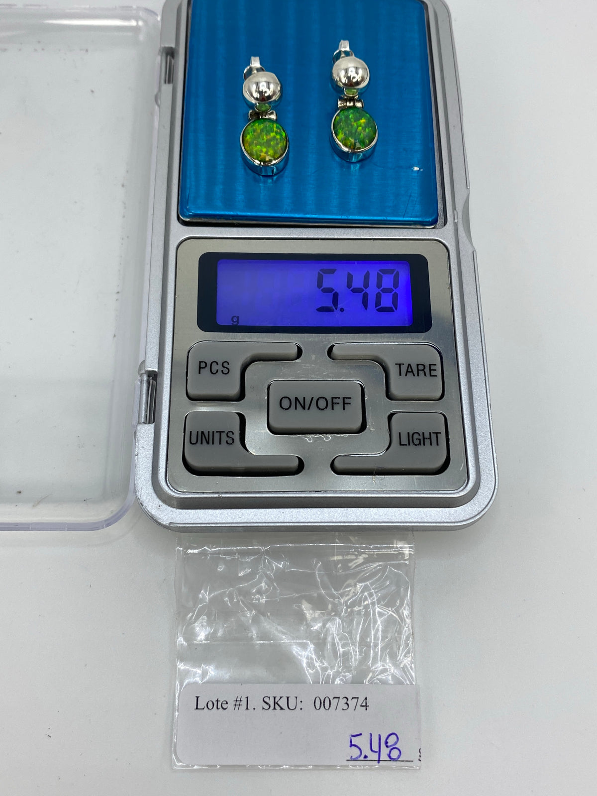 Aretes Plata Ópalo de Fuego Verde — Taxco 950 — foto 6
