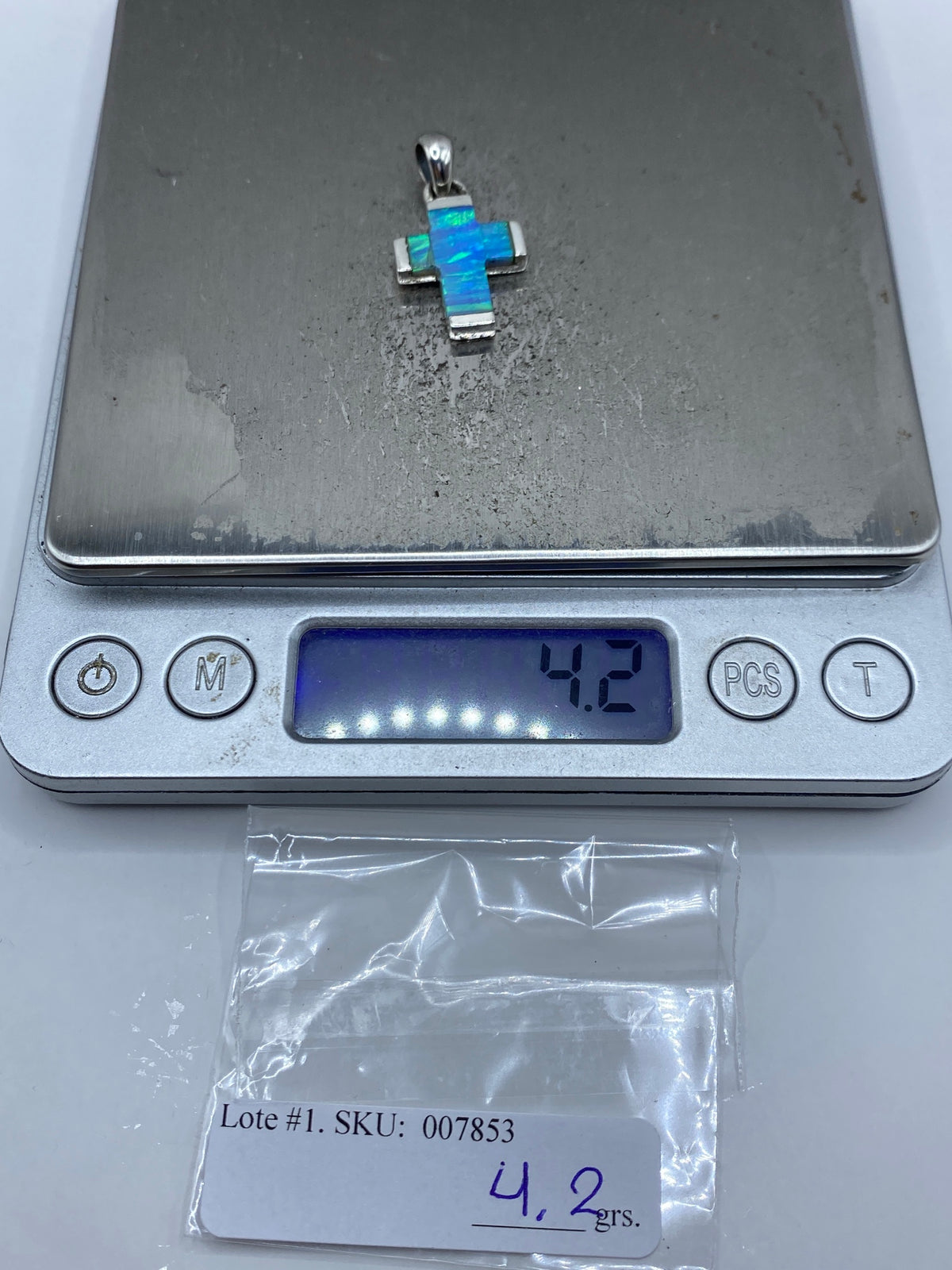 Cruz de Plata con Ópalo Azul — Taxco 950 — foto 6