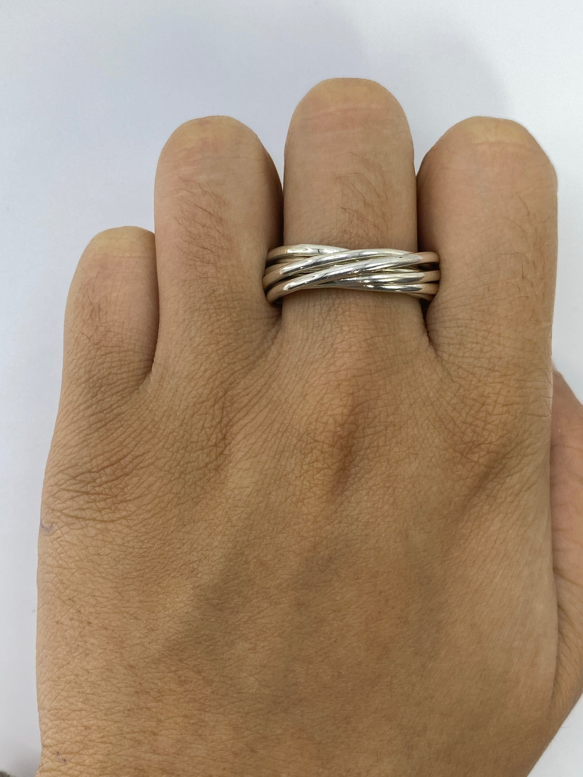 Anillo Semanario de Plata 925 — Eslabones Pulidos Taxco — foto 5