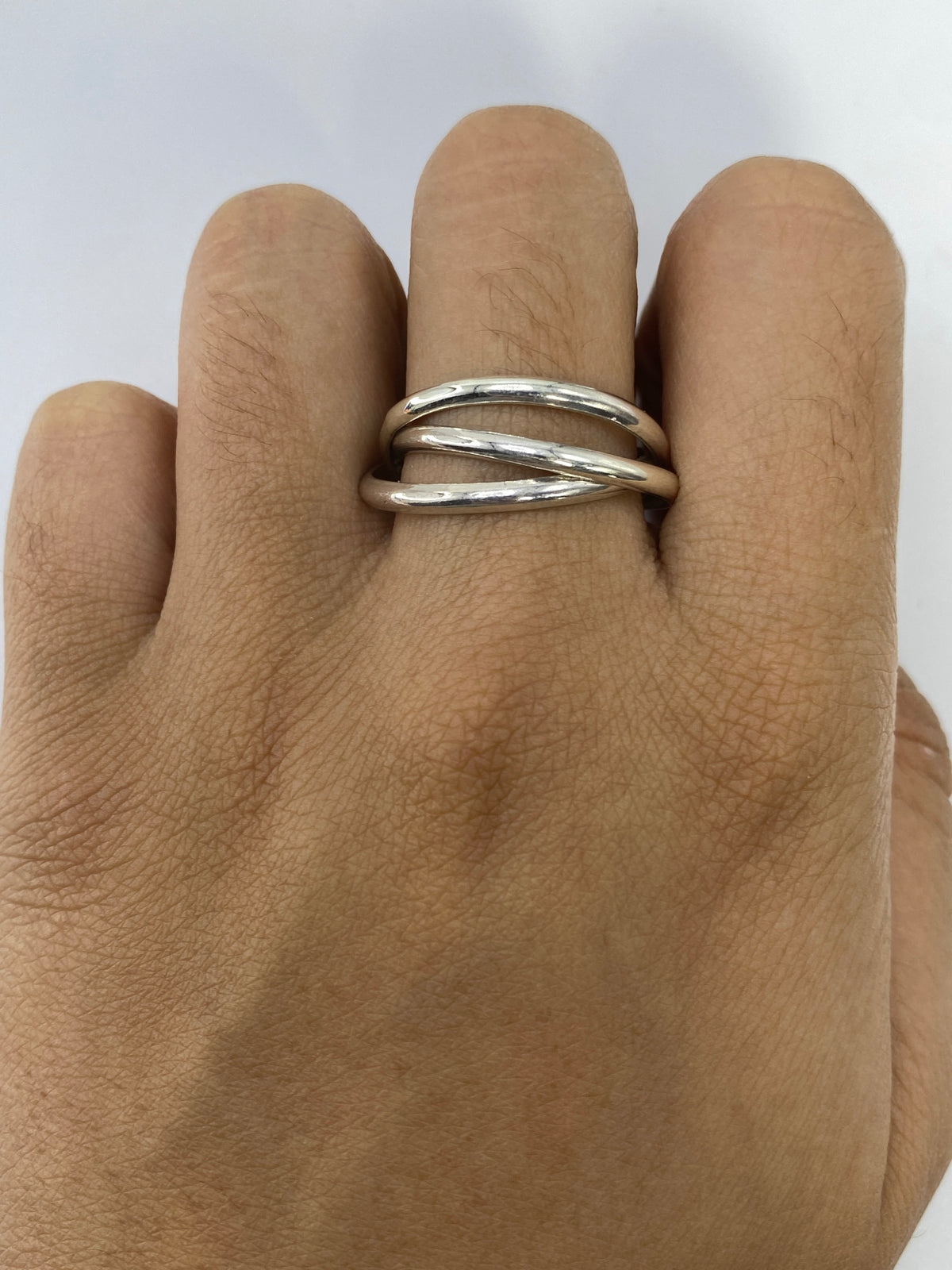 Anillo de Plata 3 Bandas Cruzadas — Taxco 925 — foto 5