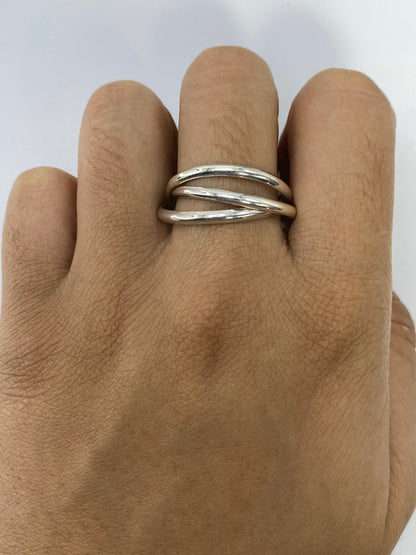 Anillo de Plata 3 Bandas Cruzadas — Taxco 925 — foto 5