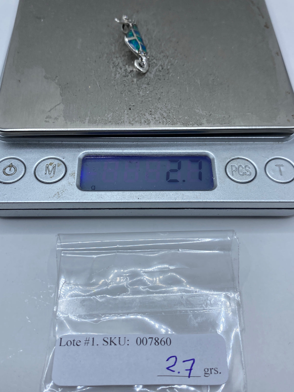 Dije Caballito de Mar Plata Ópalo de Fuego — Taxco 925 — foto 6