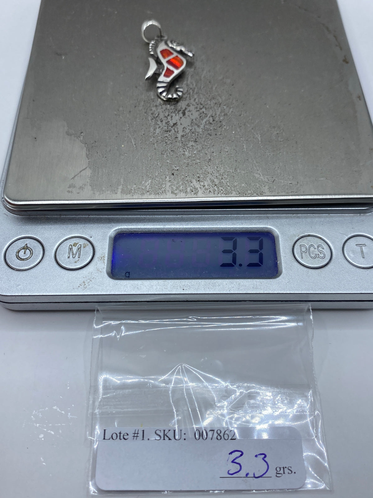 Dije Caballito de Mar Plata 950 con Ópalo Naranja — Taxco — foto 6