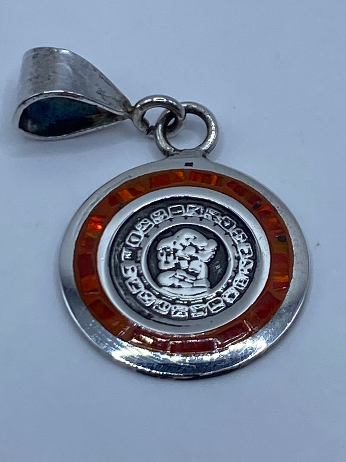 Dije Calendario Maya Plata con Ópalo de Fuego — Taxco 925 — foto 5