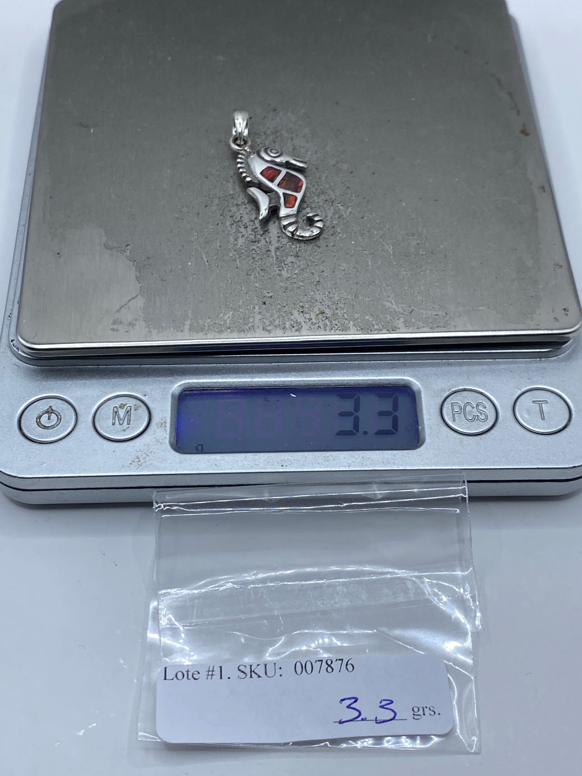 Dije Caballito de Mar Plata 950 Ópalo de Fuego — Taxco — foto 6