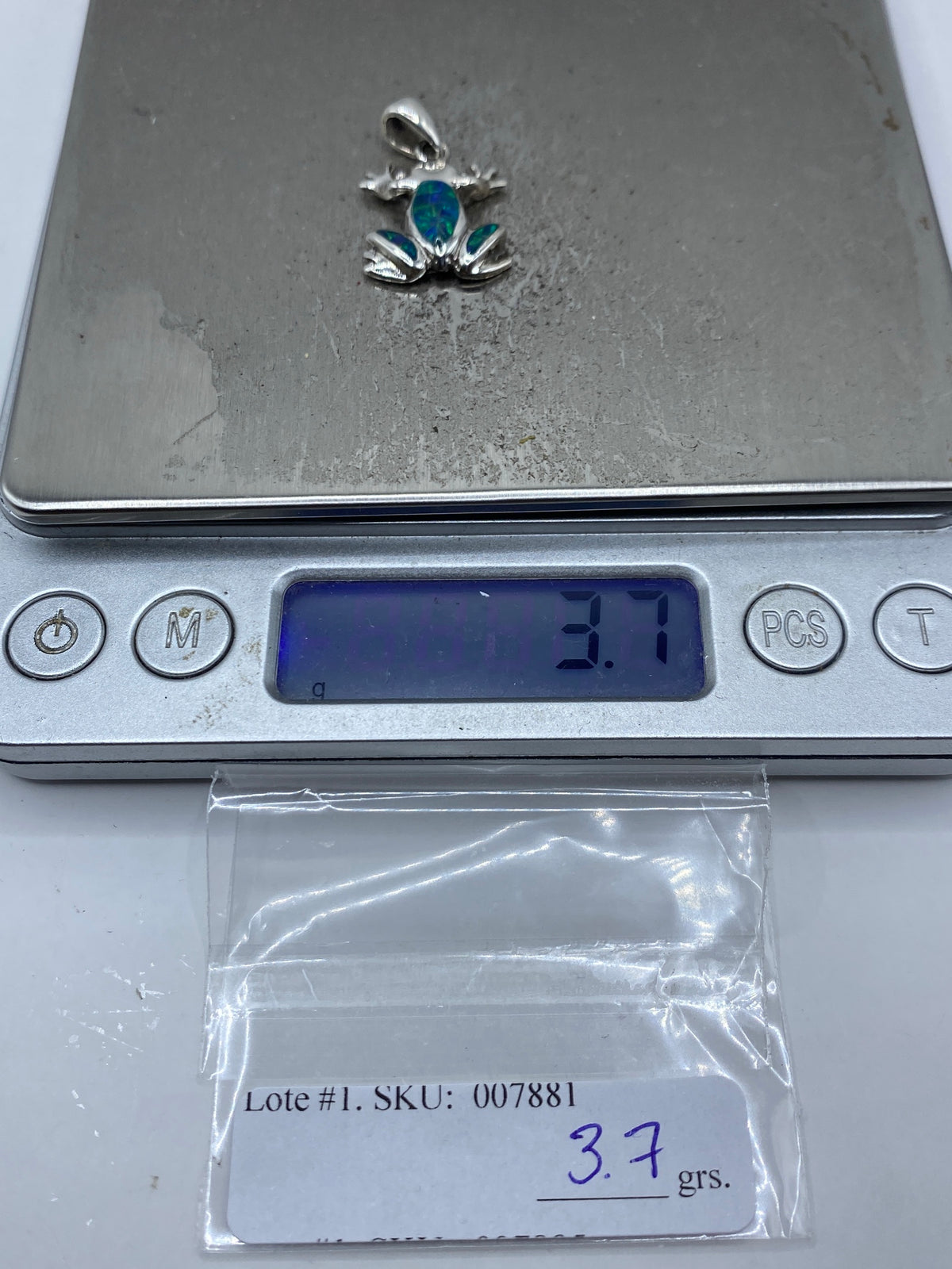 Dije Rana de Plata 950 con Ópalo de Fuego Azul — foto 6