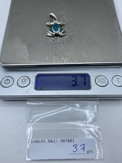 Dije Rana de Plata 950 con Ópalo de Fuego Azul — foto 6