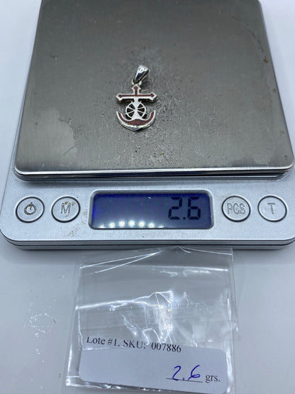 Dije Ancla y Cruz de Plata 950 con Ópalo de Fuego — Taxco — foto 6