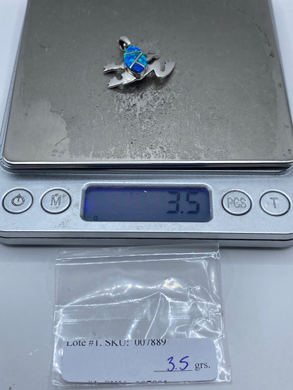 Dije Rana de Plata con Ópalo de Fuego Azul — Taxco 925 — foto 6