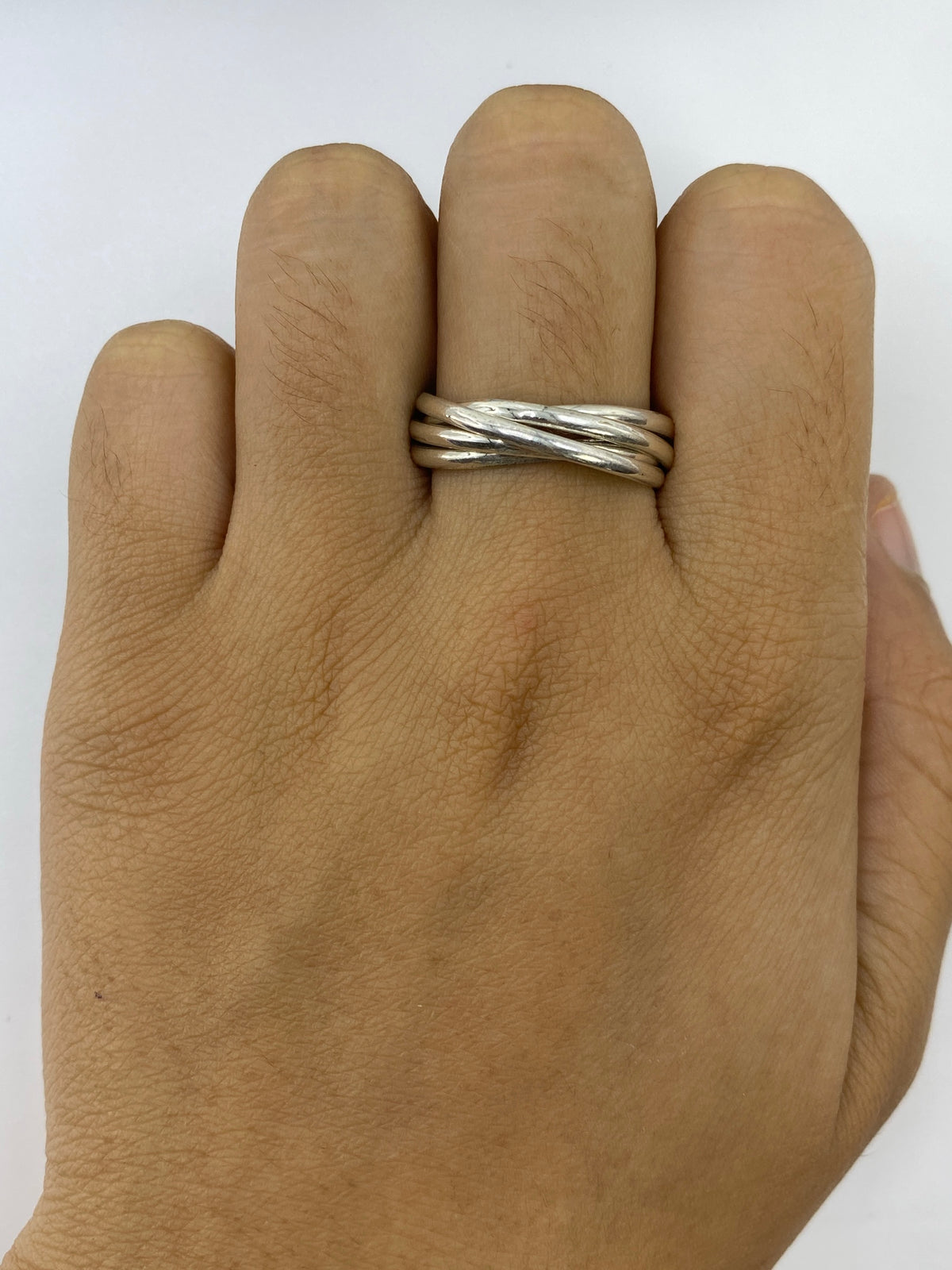 Anillo de Plata 5 Bandas Entrecruzadas — Taxco 925 — foto 5