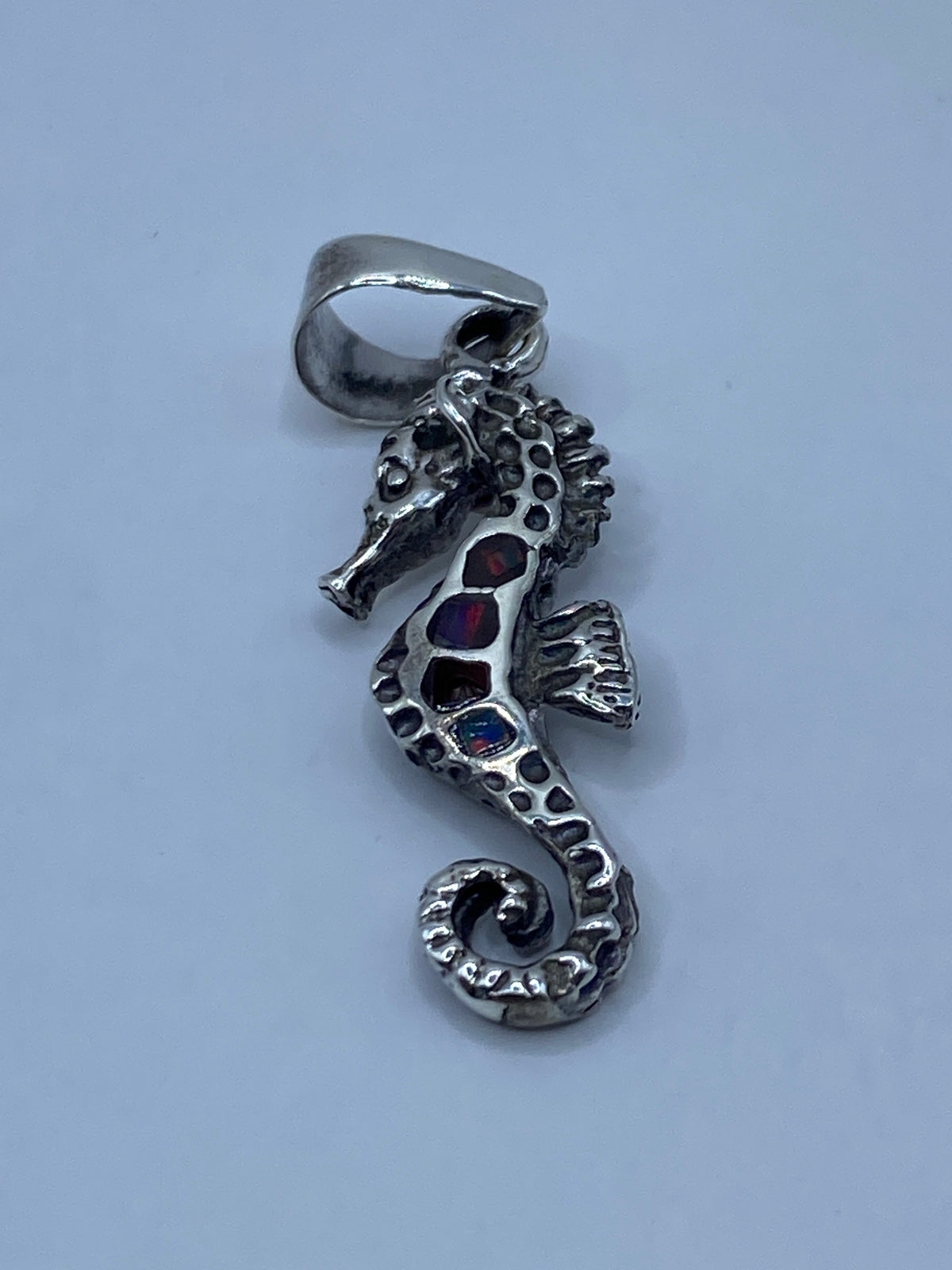 Dije Caballito de Mar Ópalo de Fuego — Plata 925 — foto 5