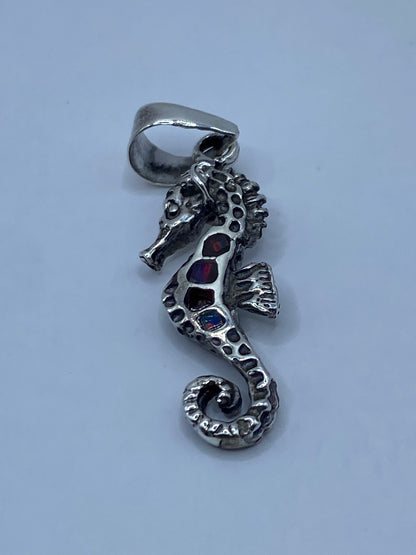 Dije Caballito de Mar Ópalo de Fuego — Plata 925 — foto 5