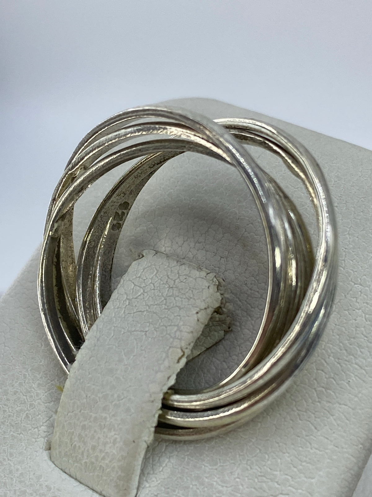 Anillo de 5 bandas de perfil, brillante pulido en plata de Taxco