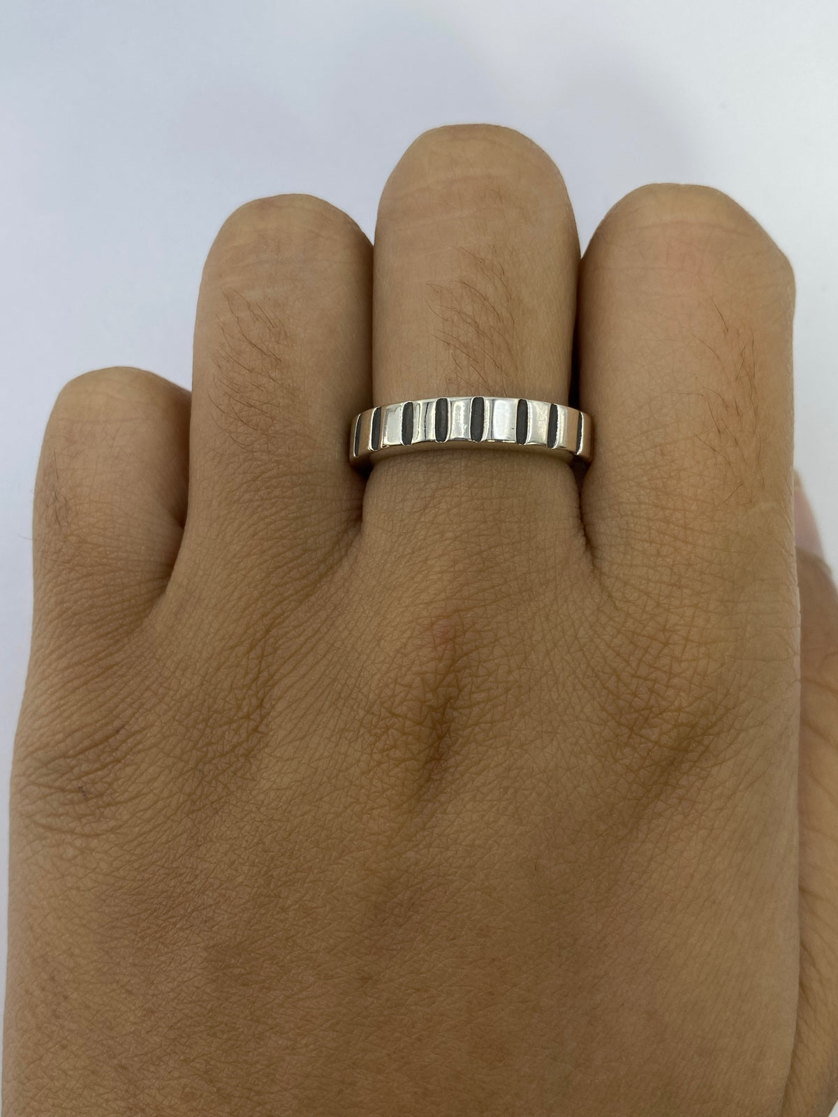Anillo de Plata Eslabones Pulidos — Taxco 925 — foto 5