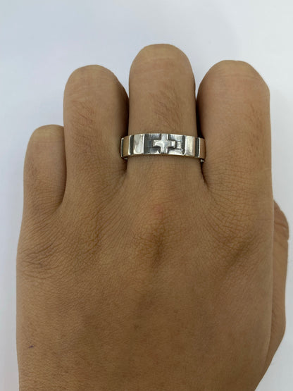 Anillo de Plata Banda Geométrica Unisex — Taxco 925 — foto 5