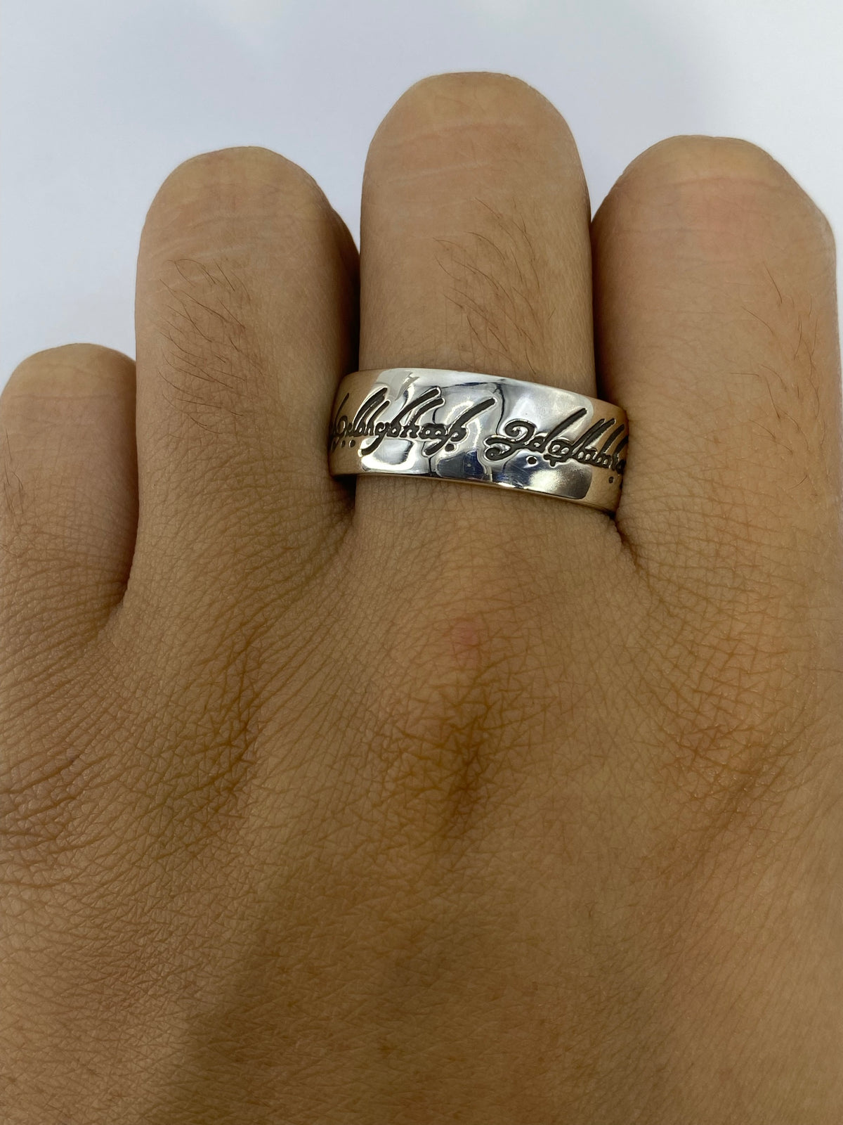 Anillo de Plata Macizo con Escritura Estilizada — Taxco 925 — foto 5
