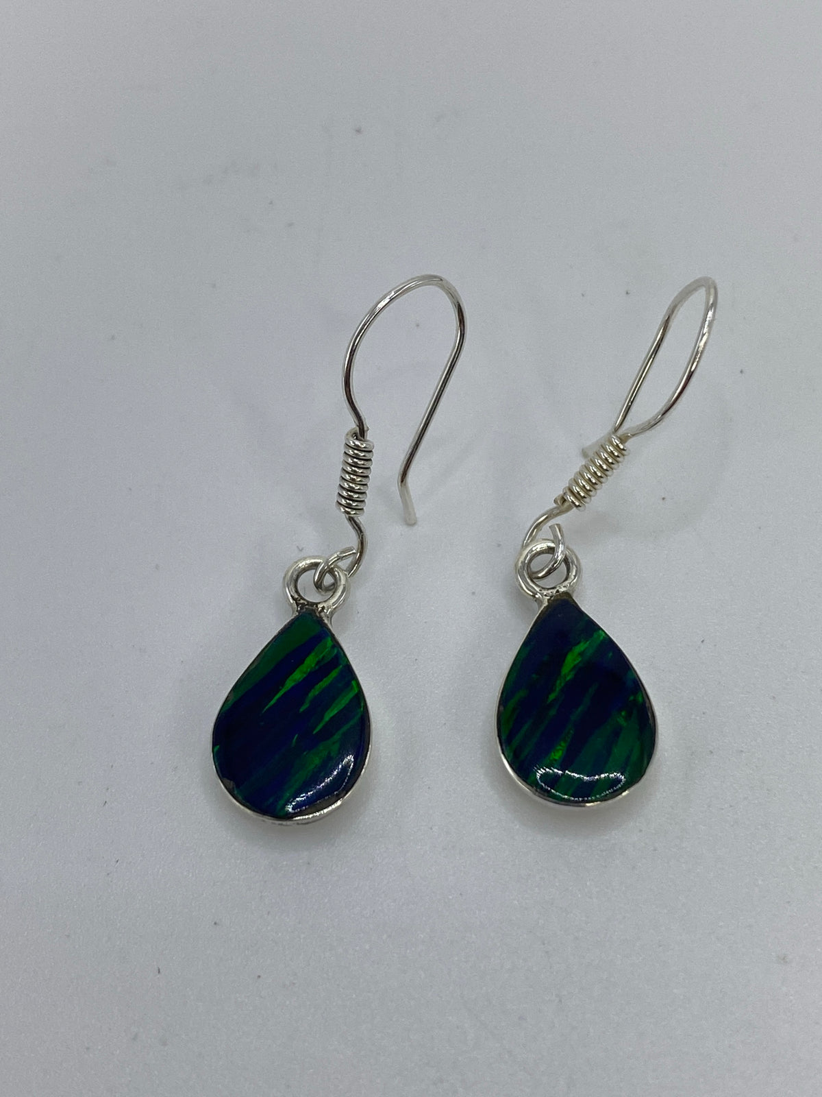Aretes Plata Ópalo de Fuego Verde — Taxco 925 — foto 5