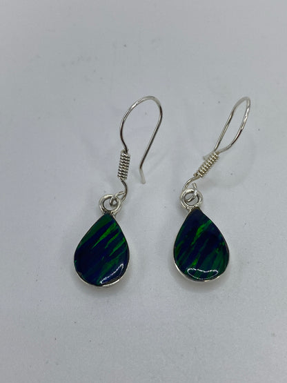 Aretes Plata Ópalo de Fuego Verde — Taxco 925 — foto 5