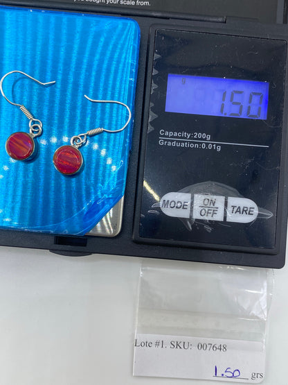 Aretes de Plata con Ópalo de Fuego Rosa — Taxco 925 — foto 6