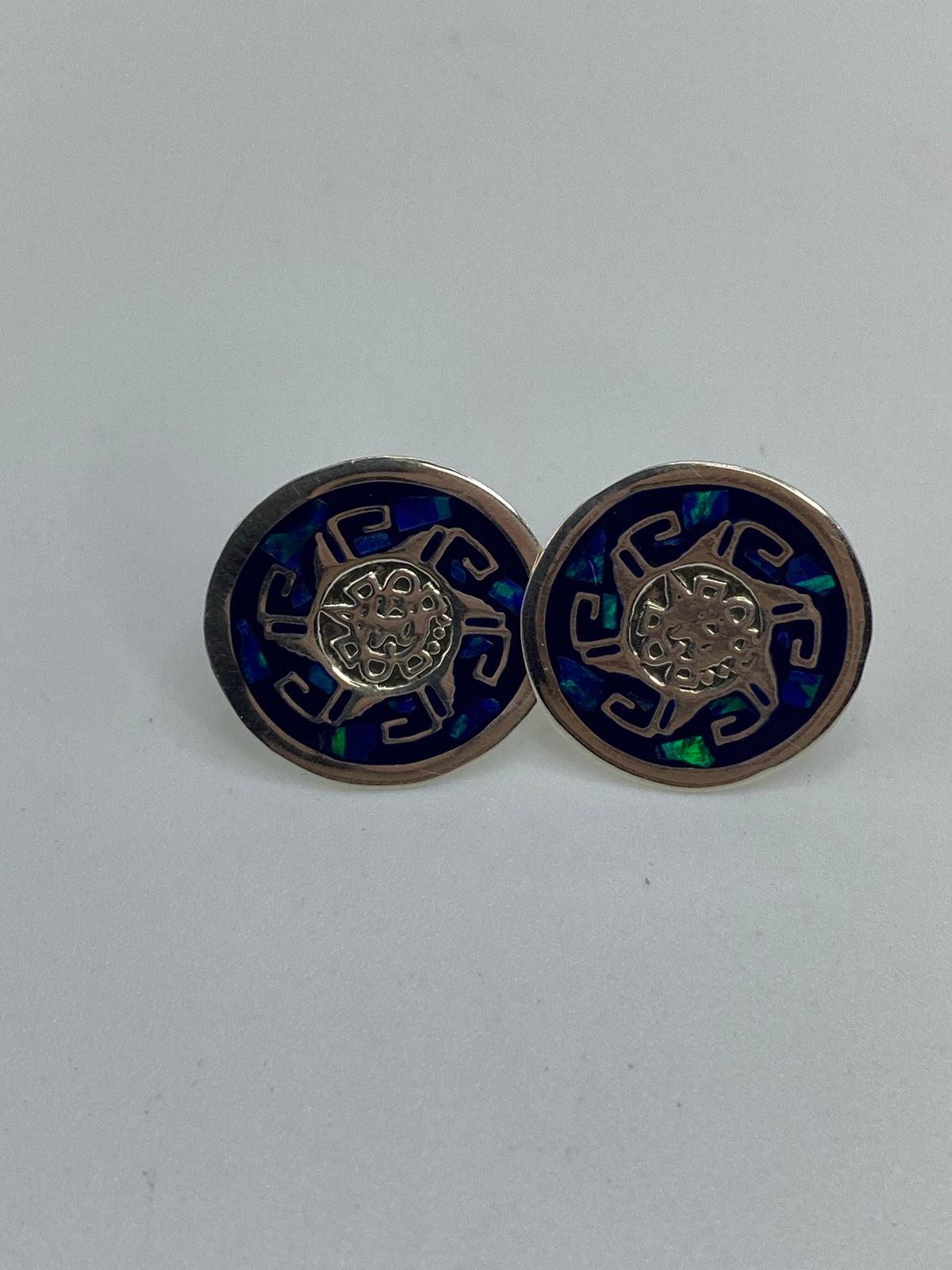Aretes de Plata Ópalo de Fuego Azul — Taxco — foto 5