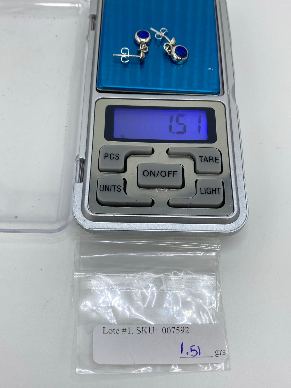 Aretes de Plata con Ópalo de Fuego Azul — Taxco 925 — foto 6