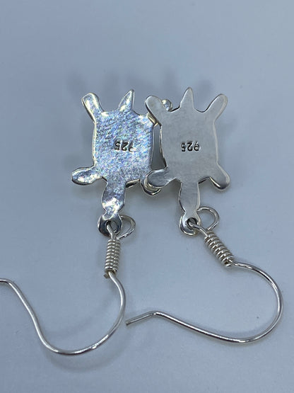 Aretes Tortuga Ópalo de Fuego Verde Plata 925 — foto 5