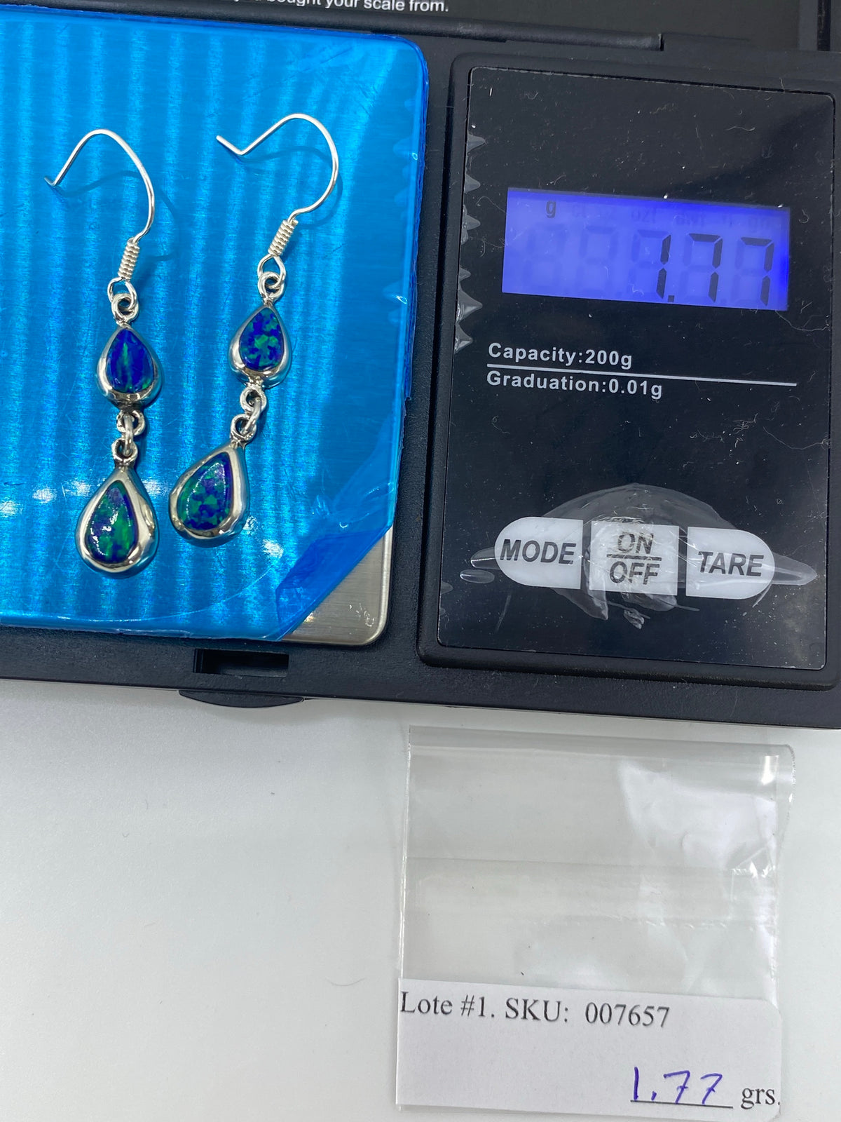 Aretes de Plata con Ópalo de Fuego Verde — Taxco 925 — foto 6