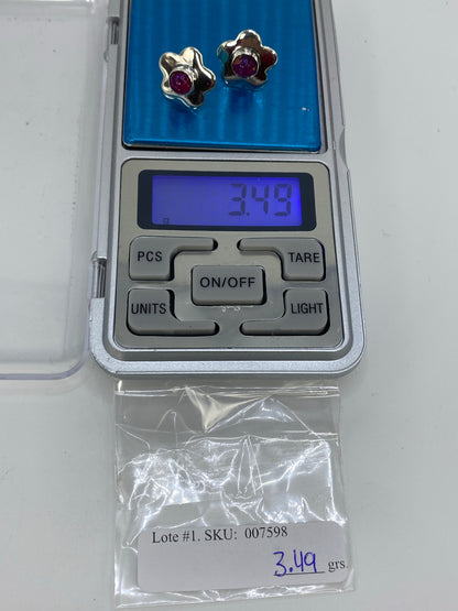 Aretes Plata 950 con Piedra Morada — Flores de Taxco — foto 6